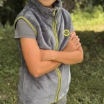 Vesta dětská chlupatá se stojáčkem, Pidilidi, PD1140-09, šedá - 122 | 7let