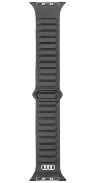 Audi Magnetic Ring řemínek pro Apple Watch 44/45/46/49 mm černý / Magnetické zapínání / Eko-kůže (AU-SL-AW44-49-GT/D2-BK)