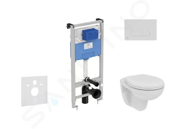 IDEAL STANDARD - ProSys Set předstěnové instalace, klozetu a sedátka Eurovit, tlačítka Oleas M1, Rimless, SoftClose, bílá ProSys120M SP52