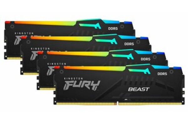 Kingston Fury Beast Black RGB 128GB (4x32GB) DDR5 5200MHz / CL40 / DIMM / XMP (KF552C40BBAK4-128)