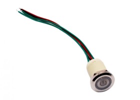 LED IP68 přepínač - Žluté podsvícení, 19 mm, 12 - 24V