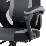 Herní křeslo, šedá, černá ekokůže a černá látka a síťovina MESH, PCA mech