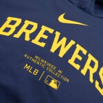Nike Pánská mikina Milwaukee Brewers MLB 2024 Authentic Practice Therma Hoodie Velikost: 2XL