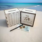 Mdeco Dřevěná pokladnička škrtací + fixa - Na Cestování