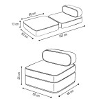 PLUSH NEST PLUSH NEST Dětské polohovatelné křesílko Beránek (krémový) 150 × 60 × 25 cm