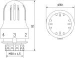 MEXEN - Termostatická hlavice pro radiátor, bílá W908-004-20