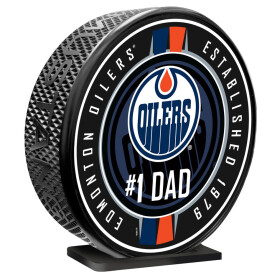 Mustang Puk Edmonton Oilers NHL 8" MEGA Puck #1 Dad Ribbon