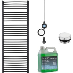 CERANO Koupelnový elektrický radiátorový set Stefano - WIFI - 600W - černá matná - 1210x650 mm