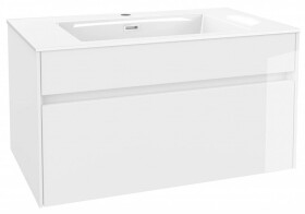 Kielle - Nefia Skříňka s umyvadlem 80 cm, lesklá bílá 50027S800