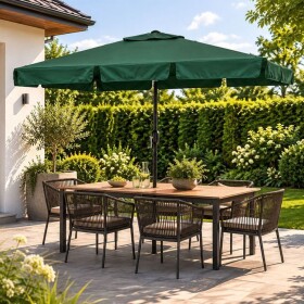 Elegantní zahradní slunečník s nastavitelným sklonem 200x130 cm zelená