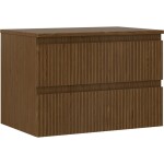 MEXEN/S - Rivel koupelnová skříňka pod umyvadlo 70 cm s deskou, 2 zásuvky, reliéf , ořech 91A20-07047-2-BFFC86