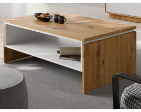 Obdélný konferenční stolek Foggia, dub artisan/bílá