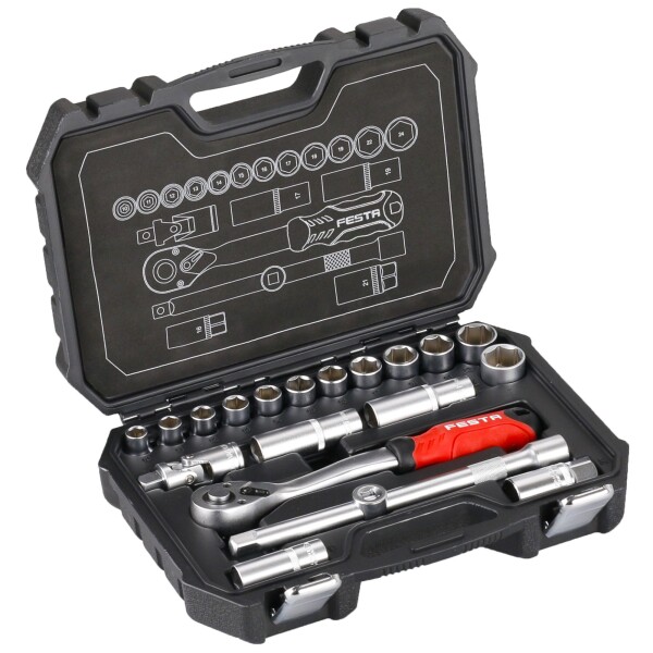 FESTA 17230 Gola sada 1/2", 20 dílů, plastový kufr