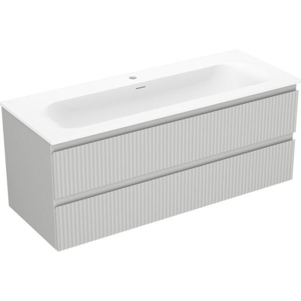 MEXEN/S - Rivel koupelnová skříňka 120 cm s umyvadlem Vela, 2 zásuvky, reliéf , šedá mat/bílá mat - 91A20-12047-2-BFF62-W23M0 91A20-12047-2-BFF62-W23M01