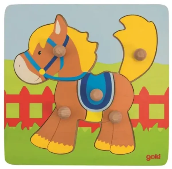 GOKI Dřevěné puzzle Koník