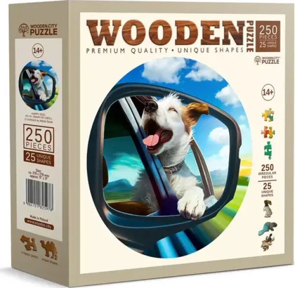 WOODEN CITY Dřevěné puzzle Veselý pes