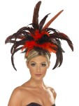 Smiffys.com Čelenka s peřím červeno-černá