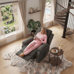 Polohovací křeslo, šedá, látka, TV-4086 GREY2