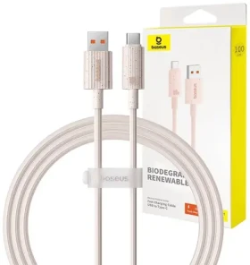 Baseus P10360203421-00 Rychlonabíjecí kabel 1m růžová / USB-C (M) - USB-A (M) / 100W (P10360203421-00)