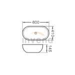 INVENA - Umyvadlo na desku TEJA 60 cm, černá mat CE-09-005-C