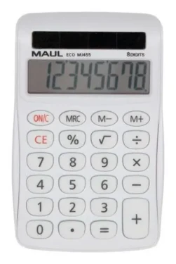 Maul ECO MJ 455 bílá / Stolní kalkulačka / osmimístná / solární napájení (7263102)