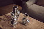 HK living Skleněná váza Gleam Chrome 900 ml, stříbrná barva, sklo