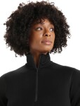 Dámské merino tričko s dlouhým rukávem ICEBREAKER Wmns 200 Oasis LS Half Zip, Black velikost: L