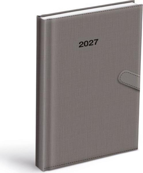 Diář 2027 D801 PU šedý s magnetem