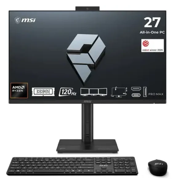 MSI PRO MAX 27TP Z 8MG-002XEU černá / All-in-one počítač / 27" FHD T / AMD Ryzen 7 255 / 16GB / 512GB SSD / Bez OS (PRO MAX 27TP Z 8MG-002XEU)