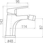 RAV Slezák - COLORADO - Bidetová baterie bez výpustí, Černá - matná, 3/8'' CO144.0CMAT