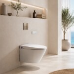 Mereo WC s integrovaným elektronickým bidetem, RIMLESS, 592x380x430 cm, keramické, vč. sedátka VSD110S2