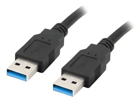 Lanberg CA-USBA-30CU-0010-BK černá / Kabel USB / USB-A 3.0 (M) - USB-A 3.0 (M) / 1 m (CA-USBA-30CU-0010-BK)