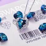 Náhrdelník Swarovski Elements Angel Wings - andělská křídla, Modrá 40 cm + 5 cm (prodloužení)