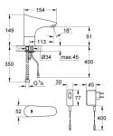 GROHE - Europlus E Elektronická umyvadlová baterie, chrom 36016001