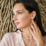 Stříbrné náušnice s bílou řiční perlou Emma, stříbro 925/1000, Bílá