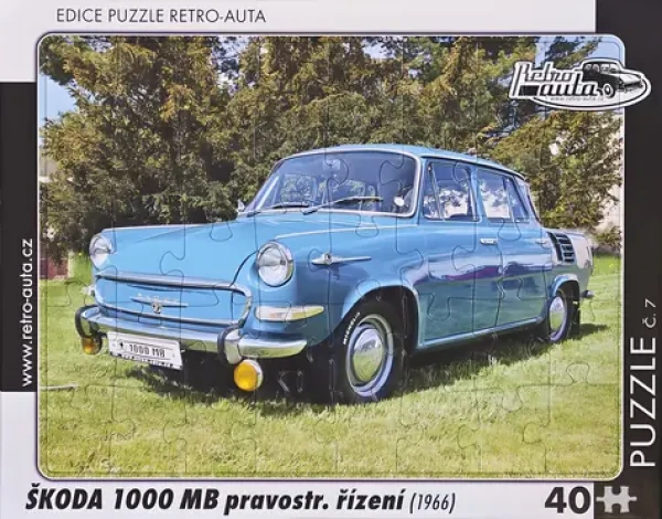 RETRO-AUTA Puzzle č.07 Škoda 1000 MB (1966) pravostranné řízení