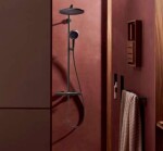 HANSGROHE - Raindance Alive S Puro Sprchový set s termostatem, 21x34 cm, 3 proudy, EcoSmart, kartáčovaný černý chrom 24593340