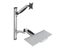 Digitus nástěnný držák monitoru a klávesnice stříbrná / Držák / VESA 75x75, 100x100 / do 27" / nosnost 6 kg (DA-90354)