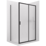 CERANO Sprchový kout Varone LINE L/P - 6 mm - černá matná, mléčné sklo - 110x70 cm - posuvný
