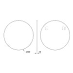 SAPHO - NOTION SLIM kulaté zrcadlo v rámu ø 60cm, bílá mat NT600W