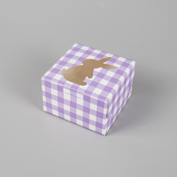 Cake star Velikonoční krabička kostka fialová 10x10x6,5 cm