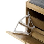 Botník, masiv bambus, přírodní odstín, šedá látka