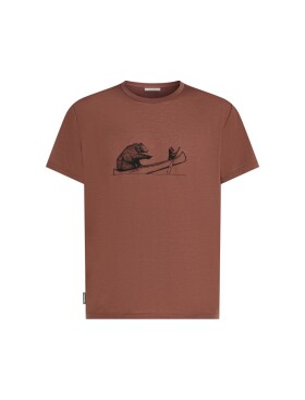 ICEBREAKER Mens Mer Core SS Tee Canoe Companions, Carob velikost: L
