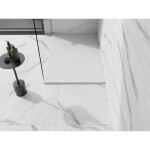 MEXEN/S - Stone+ obdélníková sprchová vanička 130 x 90, bílá, mřížka bílá 44109013-W
