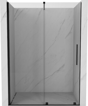 MEXEN/S - Velar posuvné sprchové dveře 130, transparent, černá 871-130-000-01-70