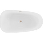 MEXEN/S - Giada volně stojící vana 170 x 90, bílá lesk, sifon a přepad měď kartáčovaná 52741709000-65