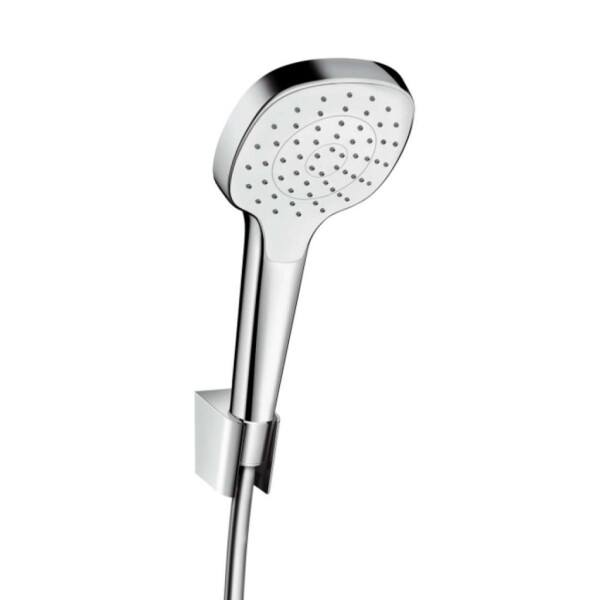HANSGROHE - Croma Select E Sprchová hlavice s hadicí a držákem, bílá/chrom 26424400
