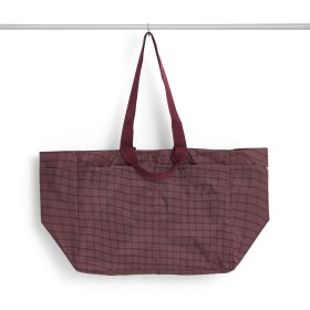 HAY Taška Grid Weekend Bag M Burgundy, červená barva, textil