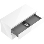 MEXEN/S - Orio koupelnová skříňka pod umyvadlo 100 cm s deskou, 2 zásuvky, bílá lesk 91A10-10047-2-BFFC00