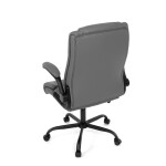 Křeslo kancelářské, šedá ekokůže, kovový kříž, kolečka na tvrdé podlahy